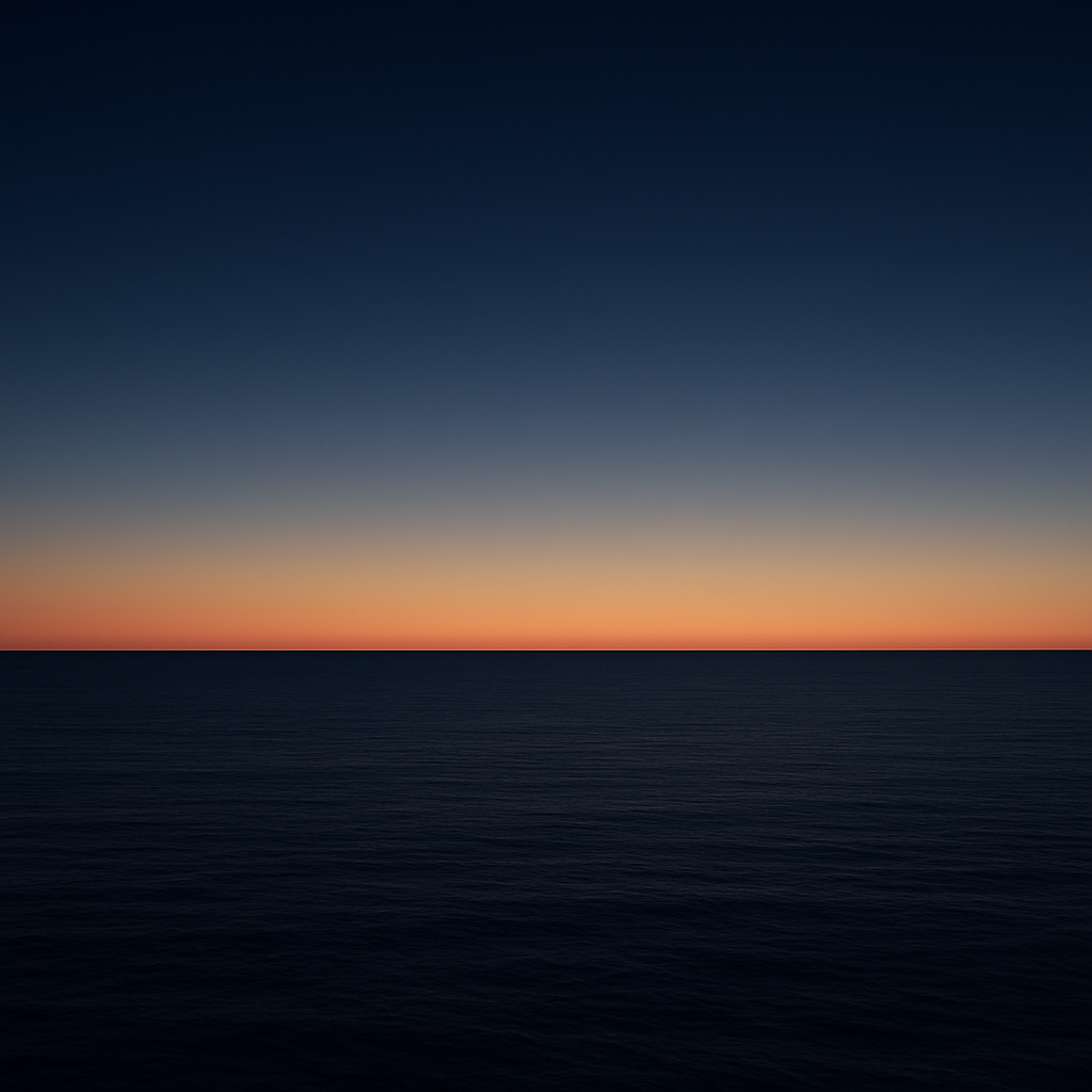 Horizonte oceánico al amanecer sobre el Atlántico Sur